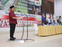 Hadiri Musorkab KONI Sleman, Bupati Harda Kiswaya Dorong Kemajuan Olahraga di Kabupaten Sleman