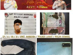 Satres Narkoba Polres Lahat Amankan Pengedar Narkotika Jenis Ganja