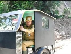 Akses Jalan Masih Sulit, Bupati Tinjau Kondisi Jalan Pakkat Huagong–Rura Tanjung dengan “Marbecak” dan Sepeda Motor