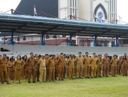 Pimpin Apel Gabungan, Bupati Tapanuli Utara tekankan ASN yang bekerja keras dan bekerja cerdas.