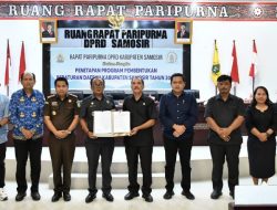 Pemkab Samosir Bersama DPRD Tetapkan Propemperda Tahun 2026