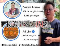 Aksi Berbagi Desvin Alvaro Menginspirasi, Konten Kreator Ati Lim Turut Titipkan Rezeki untuk Warga Bengkalis  BENGKALIS — Kompassindonesianews.com  – Aksi berbagi rezeki yang dilakukan konten kreator lokal Desvin Alvaro terus menuai apresiasi dari masyarakat Pulau Bengkalis. Kegiatan sosial tersebut tidak hanya membantu warga yang membutuhkan, tetapi juga menginspirasi konten kreator lain untuk ikut berpartisipasi.  Salah satu konten kreator yang turut ambil bagian adalah pemilik akun Ati Lim, yang menitipkan sebagian rezekinya untuk disalurkan kepada warga dalam bentuk bantuan beras.  Apresiasi dan rasa terima kasih disampaikan langsung oleh warga penerima bantuan.  “Kami mengucapkan terima kasih kepada Desvin Alvaro dan Ati Liam atas kepeduliannya kepada kami. Bantuan ini sangat berarti bagi keluarga kami,” ujar salah seorang warga Pulau Bengkalis, Sabtu (31/1/2026).  Warga menilai kegiatan berbagi ini membawa dampak positif dan berharap aksi sosial serupa dapat terus berlanjut serta menginspirasi lebih banyak pihak untuk peduli terhadap sesama.  Kolaborasi antar konten kreator lokal ini menunjukkan bahwa media sosial dapat dimanfaatkan sebagai sarana menebar kebaikan dan memperkuat solidaritas sosial di tengah masyarakat.  Penulis Harry