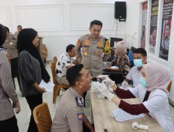 Polres Lahat Melaksanakan Pemeriksaan Kesehatan Berkala Tahap Pertama Personel Polres Lahat