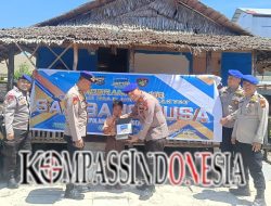 Satpolairud Polres Bengkalis Salurkan Perlengkapan Sekolah untuk 20 Anak Pesisir Desa Muntai