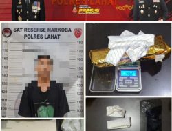 Empat Paket kering daun ganja dan 1 (satu ) tersangka diamankan Satres Narkoba Polres Lahat