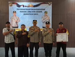 Satbinmas Polres Lahat Hadiri Penyerahan Piagam Penghargaan Lomba FKPM dan BKPM oleh Dirbinmas Polda Sumsel