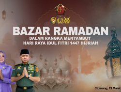 Danrem 061 dan Bupati Bogor Hadiri Bazar Ramadhan di Makodim 0621/Kab. Bogor