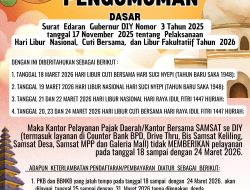 Libur Nasional, Samsat Sleman Kembali Melayani Pada Rabu 25 Maret 2026