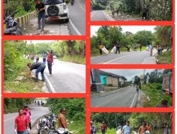 Pemerintah Kecamatan Harian Bersama Pemerintah Desa Melaksanakan Gotong royong Jumat Bersih.