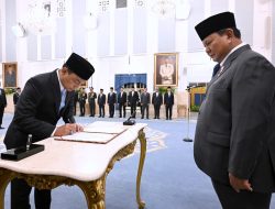 Presiden Prabowo Saksikan Pengucapan Sumpah Hakim Konstitusi dan Keanggotaan Ombudsman RI