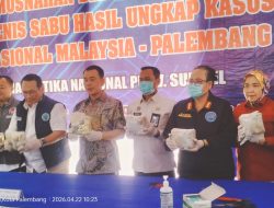 BNNP Sumsel Musnahkan 16,9 Kg Sabu Jaringan Malaysia–Palembang, Dua DPO Diburuh