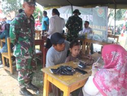 Masyarakat Antusias Berobat Gratis Yang Digelar Satgas TMMD Ke-128 Kodim 0621/Kabupaten Bogor