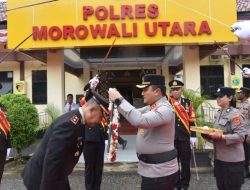 Polres Morowali Utara Gelar Wisuda Purna Bhakti Kompol (Purn) Anton Hasan Mohamad