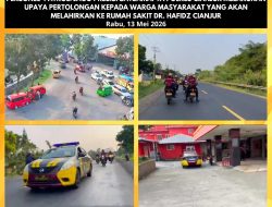 ‎ ‎Aksi Humanis Polisi, Personel Sat Samapta Polres Cianjur Kawal Ibu Bersalin ke Rumah Sakit
