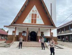 Polres Humbahas Amankan Ibadah Kenaikan Yesus Kristus, Situasi Berlangsung Aman dan Kondusif
