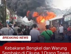 Kebakaran Bengkel dan Warung Sembako di Cikupa, 1 Orang Tewas