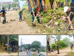 Babinsa dan warga Gotong Royong Bersihkan Lingkungan Bukit Cikasungka