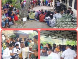 Camat Sianjur Mula-Mula Pimpin Penyaluran Bantuan Pangan Di Kecamatan Sianjur Mula-Mula