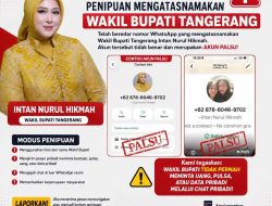 HOAKS] Akun WhatsApp Mengatasnamakan Wakil Bupati Tangerang Intan Nurul Hikmah