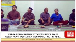 Warga perumahan Bukit Cikasungka RW 09 Gelar Rapat persiapan menyambut HUT RI ke-81