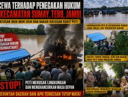 Mak Mak di Tebo Jambi, Usir dan Bakar Ratusan Rakit Alat Pertambangan Emas Ilegal