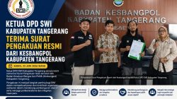 Ketua DPD SWI Kabupaten Tangerang Terima Surat Pengakuan Resmi dari Kesbangpol