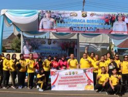 Polres Lahat Menggelar Olahraga Bersama Me.peringati  Hari Bhayangkara ke-80 