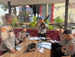 Propam Polda Sumsel Laksanakan Pemeriksaan Senjata Api Dinas di Polres Lahat