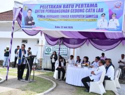 Wamenkes RI dan Bupati Samosir Melakukan Peletakan Batu Pertama Pada Pembangunan Cathlab RSUD Hadrianus Sinagai