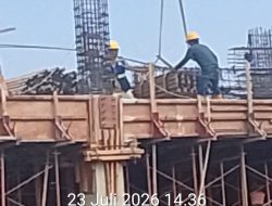 Proyek Penataan Lingkungan Polres Metro Depok Senilai Rp39,9 Miliar Mulai Terapkan Standar K3