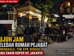 Tujuh Jam Geledah Rumah Pejabat di Bengkulu, Tim KPK Diduga Bawa Enam Koper dari Lokasi, KPK Belum Beri Penjelasan Resmi