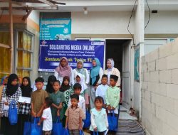 Gelar Santunan 30 anak Yatim Piatu Di Bascamp Media Online Grand Sukawana Kecamatan Curug