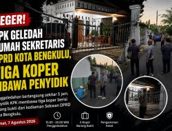 KPK Geledah Rumah Sekretaris DPRD Kota Bengkulu, Tiga Koper Barang Bukti Dibawa Penyidik.