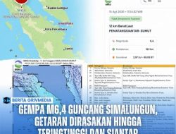 ‎Gempa M6,4 Guncang Simalungun, Getaran Dirasakan hingga Tebingtinggi dan Siantar