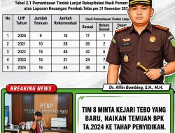 Tim 8 Mendesak Kajari Tebo Baru, Segera Naikan Temuan BPK TA 2024 dan 2025 ke Tahap Penyidikan