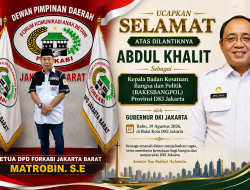Matrobin S.E Beri Ucapan Selamat atas Pelantikan Abdul Khalit sebagai Kepala Bakesbangpol DKI Jakarta