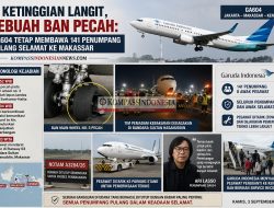 Di Ketinggian Langit, Sebuah Ban Pecah: GA604 Tetap Membawa 141 Penumpang Pulang Selamat ke Makassar
