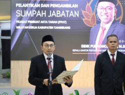 Kepala Kantor Pertanahan Kabupaten Tangerang Lantik Empat PPAT