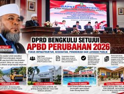 APBD-P Bengkulu 2026 Disepakati, Helmi Hasan Tekankan Jalan dan Layanan Publik