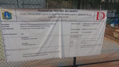 Proyek Pembangunan RTH Taman Sehati Jaksel Senilai Rp3,2 Miliar Disorot, LSM Antik Duga Pekerjaan Tak Sesuai Spesifikasi