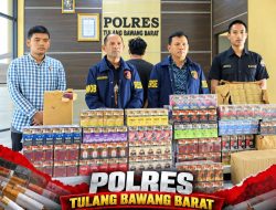 Polres Tulang Bawang Barat berhasil Ungkap Peredaran Rokok Tanpa Cukai, Dua orang Pelaku Diamankan